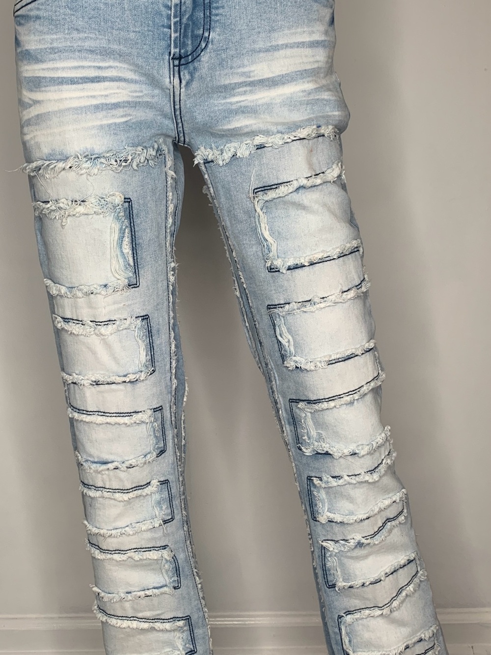 Rockstar Original Light Wash Distressed Patch Skinny Jeans - Women